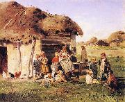 Vladimir Makovsky The Village Children USA oil painting artist